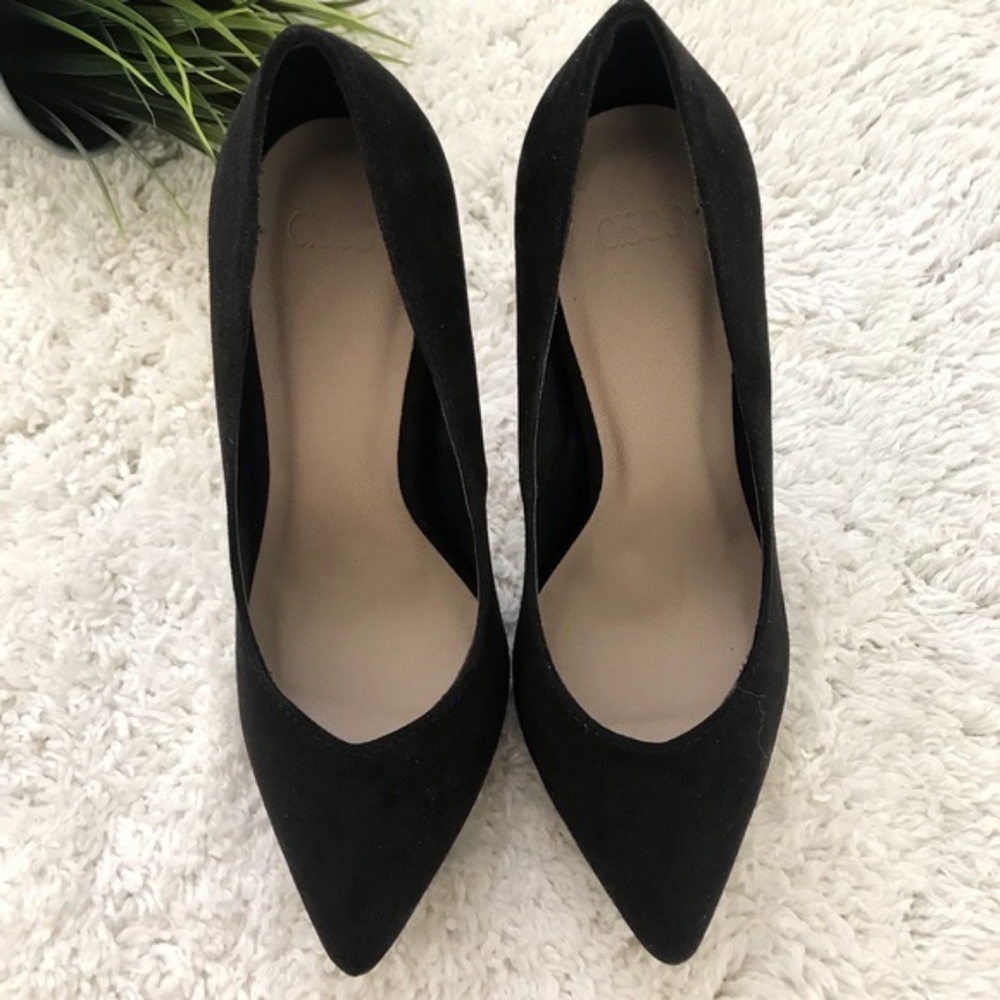 ASOS Classic Black Suede High Heel Pump pointy toe